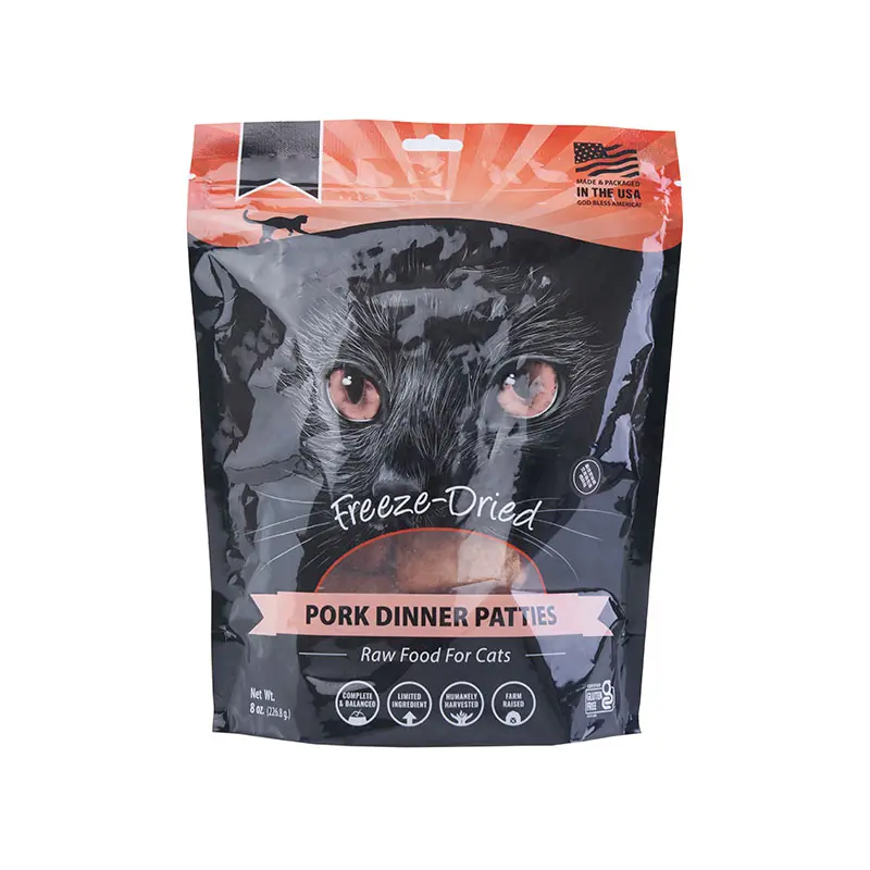 Customized Zipper Stand Up Pet Food Packaging Pouch Bag With clear Window