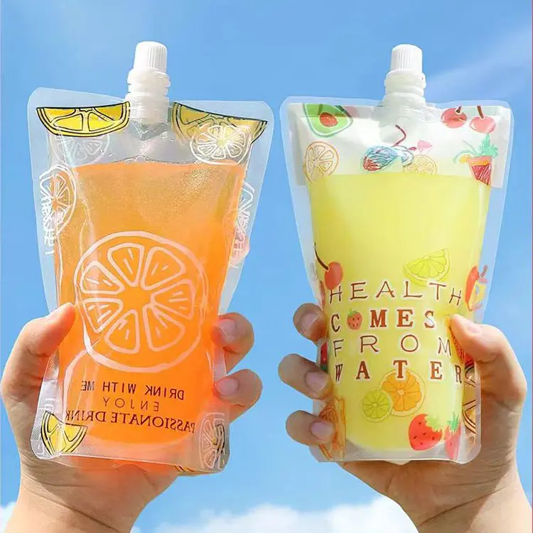 Customized Plastic Packaging Pouch with Nozzle Food Grade Liquid Beverage Bag for Beverage jelly Juice Coffee Tea sauce