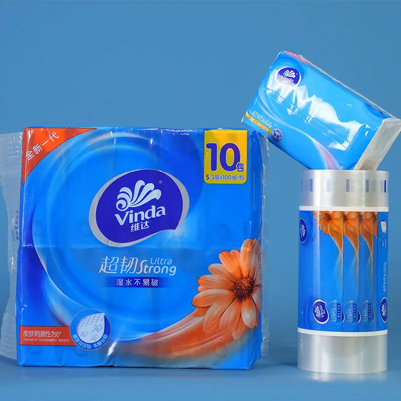 Custom Plastic Packaging Roll Film For Toilet Paper roll/ Tissue Wrapping Paper Packaging